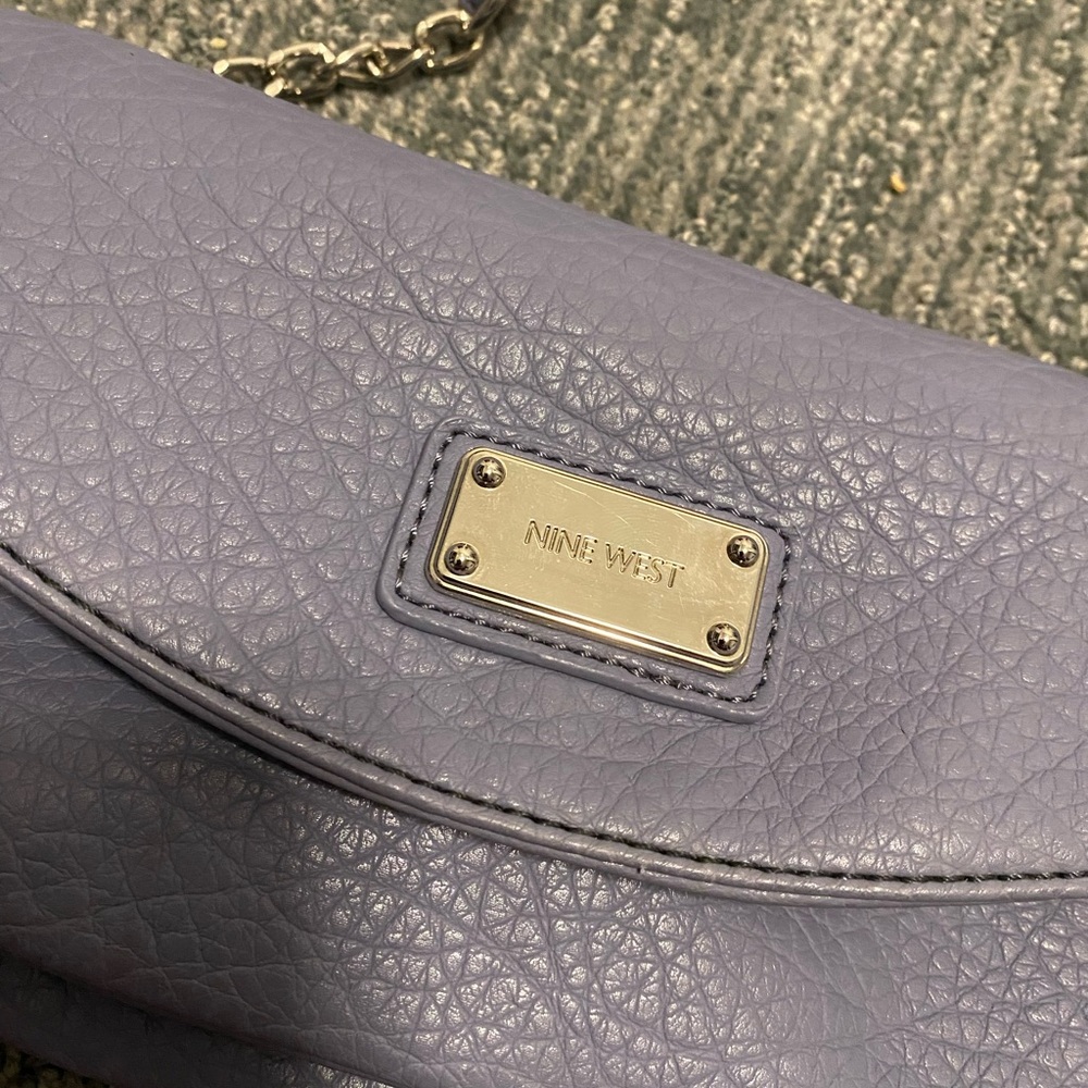 NINE WEST Gray Leather Crossbody Bag - Picture 4 of 4